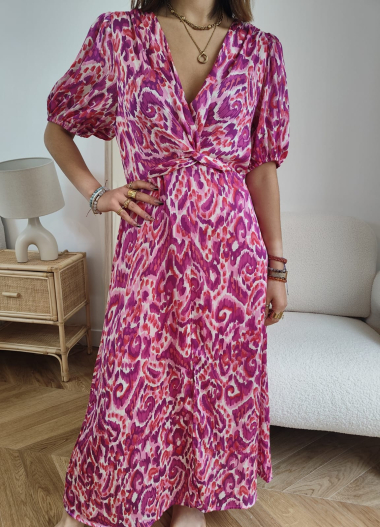 Mayorista Graciela Paris - Vestido estampado abstracto