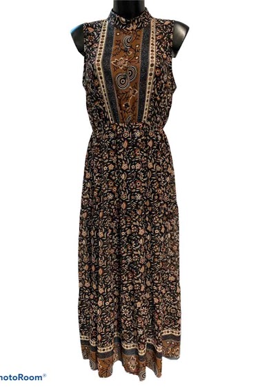 Wholesaler Graciela Paris - Long sleeveless and printed dress.