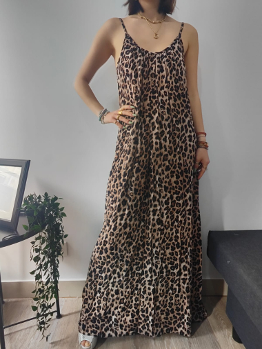 Mayorista Graciela Paris - Vestido largo estampado leopardo