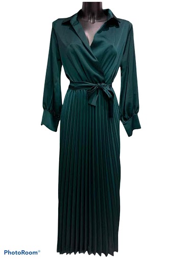 Mayorista Graciela Paris - Long pleated satin dress