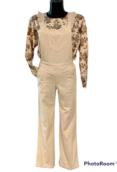 Wholesaler Graciela Paris - Corduroy overalls. ruffled straps. patch pockets