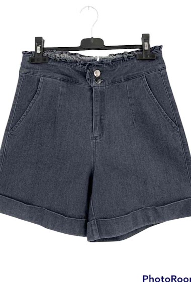 Wholesaler Graciela Paris - Denim shorts. ruffle finish at the waist