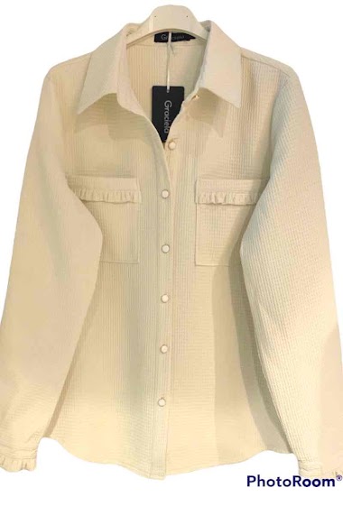 Großhändler Graciela Paris - Honeycomb overshirt. gathered finishes on the pockets and handles