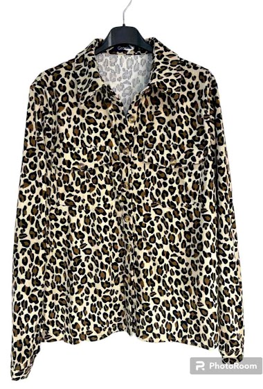Mayorista Graciela Paris - Leopard-print corduroy vest shirt