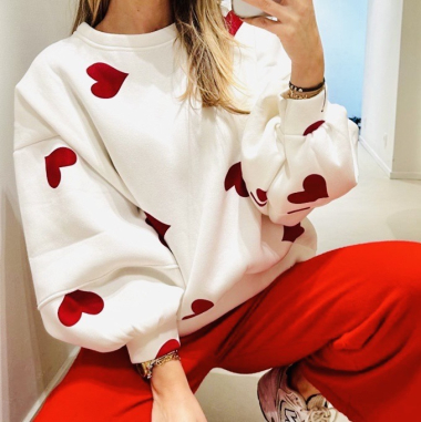 Wholesaler Graciela Paris - Heart pattern sweatshirt