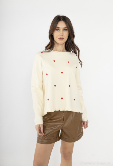Wholesaler Graciela Paris - Light sweatshirt embroidered with heart