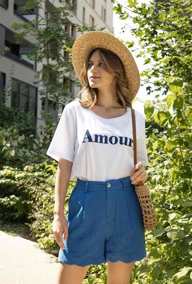 Grossiste Graciela Paris - T-shirt « Amour » sequin