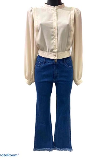 Wholesaler Graciela Paris - Cropped blouse with mao collar