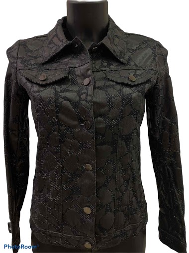 Wholesaler Graciela Paris - Tonal black print cotton jacket