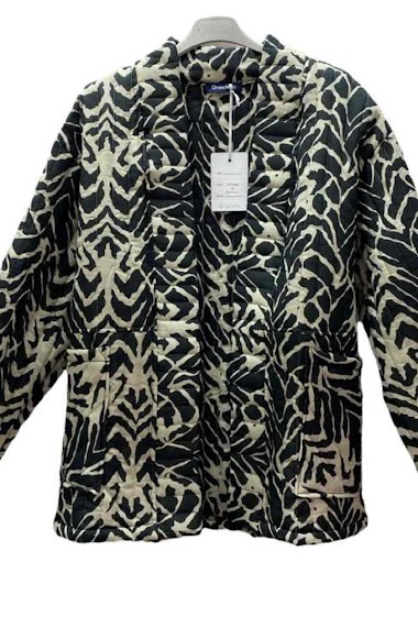 Mayorista Graciela Paris - Quilted coat jacket in zebra print cotton