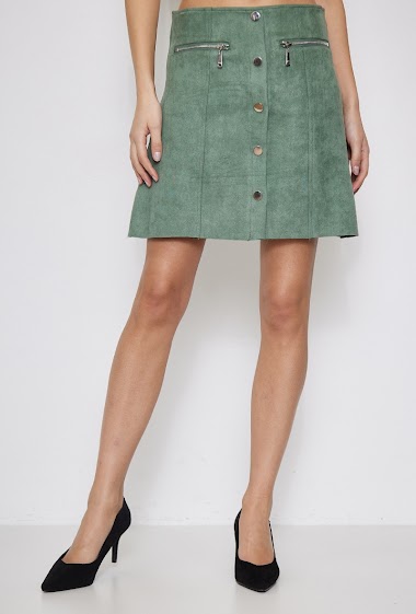 Suede Skirt with bouton