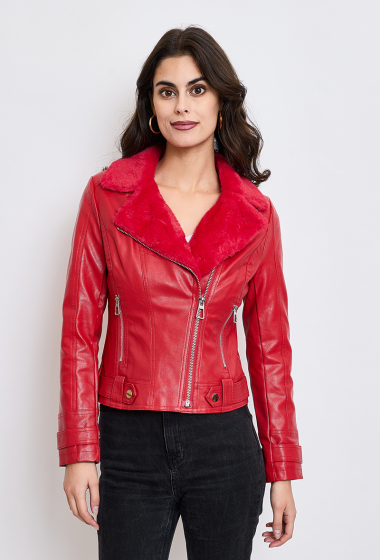 Wholesaler HF - Quilted faux leather jacket