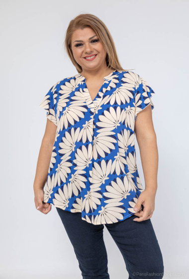 Grossiste H3 - blouse motif fantaisie grande taille