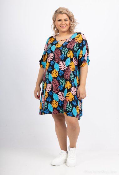 Wholesaler H-3 - Plus size printed viscose dress blouse