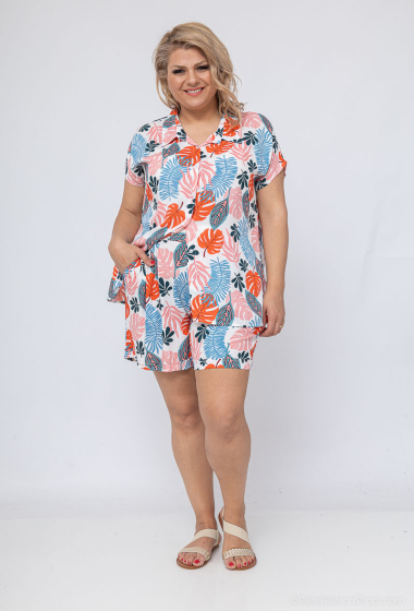 Wholesaler H3 - 2 piece set with tunic and plus size shorts
