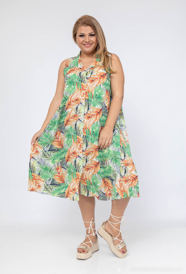 Wholesaler H3 - long dress with fancy pattern plus size