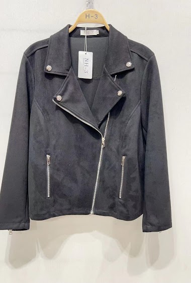 Wholesalers H3 - Suede jacket large size zipper