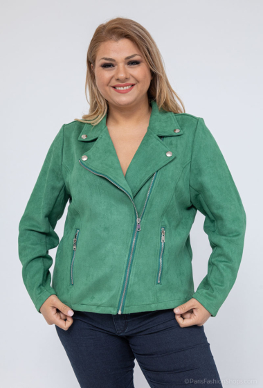 Wholesaler H3 - Suede jacket large size zipper