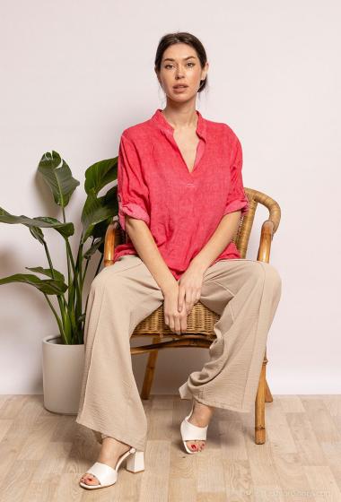 Wholesaler Happy Look - Stone washed linen blouse