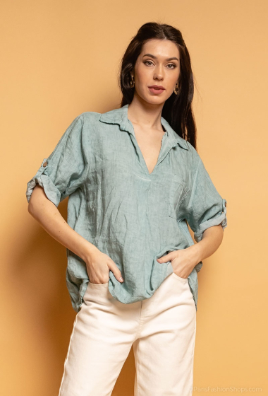 Wholesaler Happy Look - Washed linen blouse