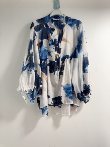 Wholesaler Happy Look - Printed cotton voile blouse