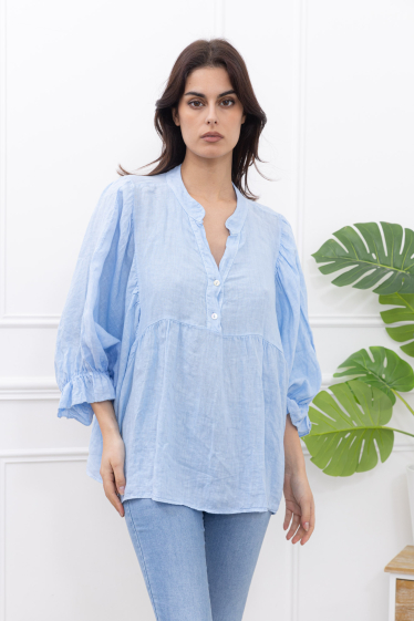 Wholesaler Happy Look - Wide linen blouse