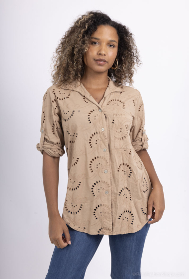Grossiste Happy Look - Chemise en broderie anglaise