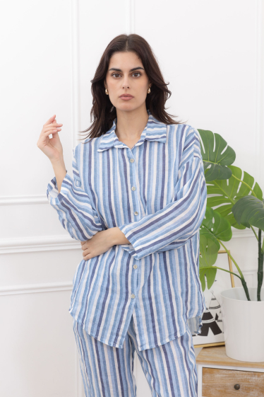 Wholesaler Happy Look - Striped linen shirt