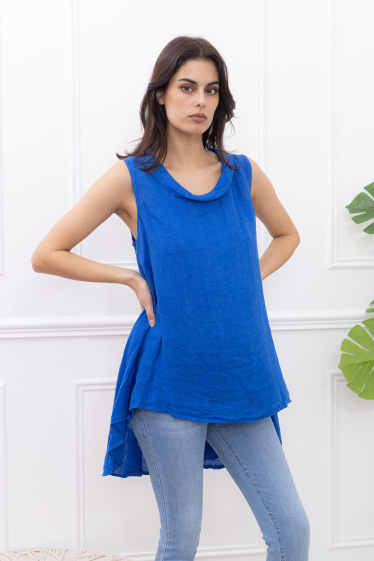 Wholesaler Happy Look - Linen sleeveless top