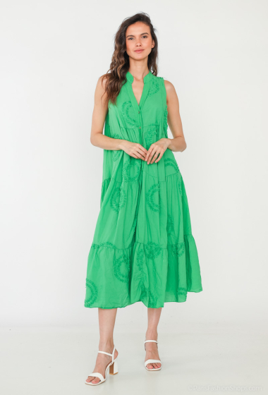 Wholesaler Happy Look - Long sleeveless embroidery dress