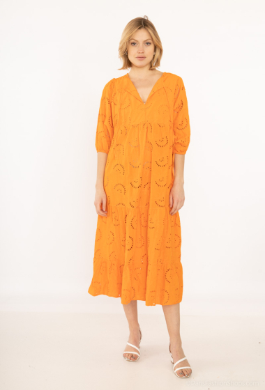 Wholesaler Happy Look - Long dress in English embroidery