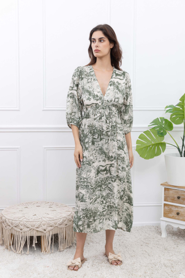 Wholesaler Happy Look - Long backless printed dress
