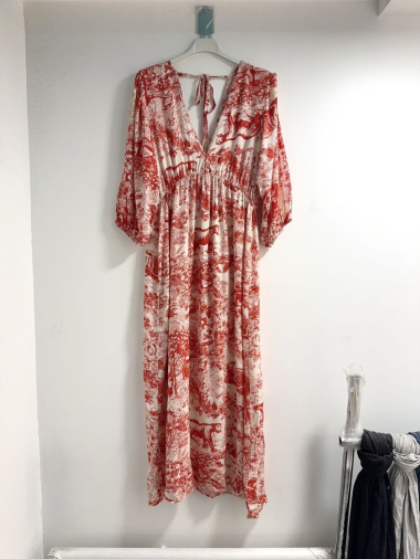 Wholesaler Happy Look - Long backless printed dress