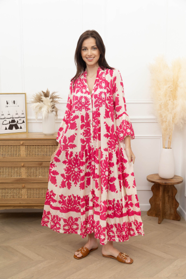 Grossiste Happy Look - Longue robe imprimée floral