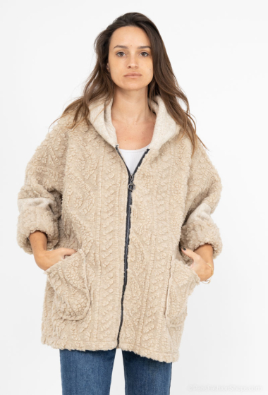 Wholesaler Happy Look - Hooded wool coat