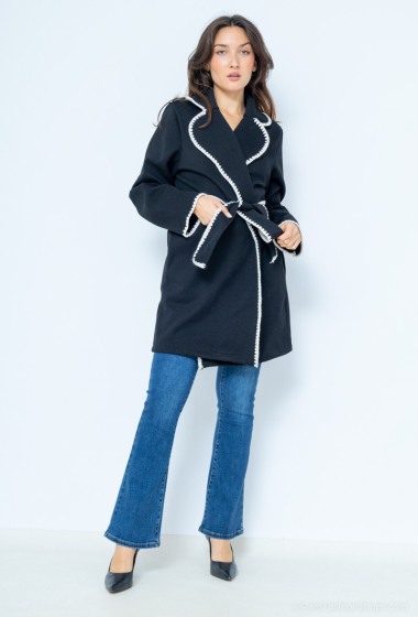 Wholesaler Happy Look - Short coat with embroidered finishes and belt