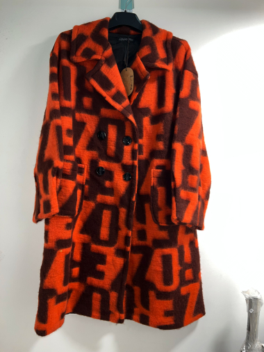 Großhändler Happy Look - Bedruckter Mantel aus Wollmischung