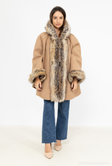 Grossiste Happy Look - Manteau en laine avec fausse fourrure