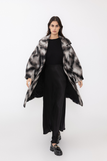 Wholesaler Happy Look - Printed wool-blend coat