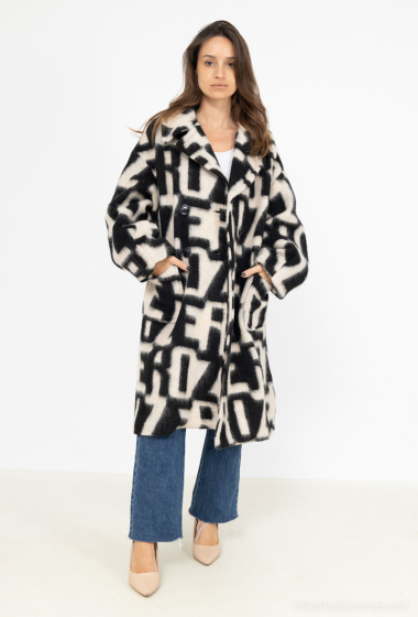 Großhändler Happy Look - Bedruckter Mantel aus Wollmischung