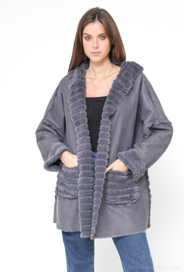 Wholesaler Happy Look - Reversible faux fur hooded coat