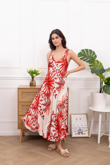 Wholesaler Happy Look - Maxi dress with floral strap