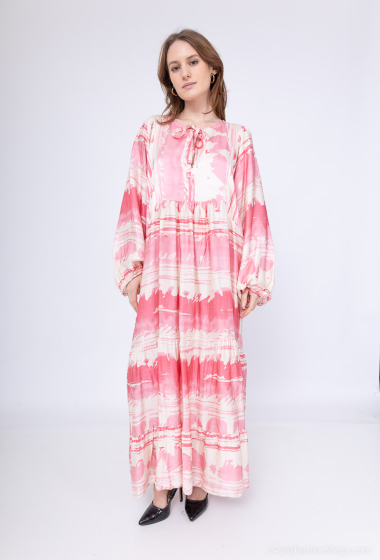 Wholesaler Happy Look - Printed silk maxi dress
