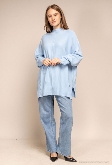 Grossiste Happy Look - Pull en maille oversize col cheminé