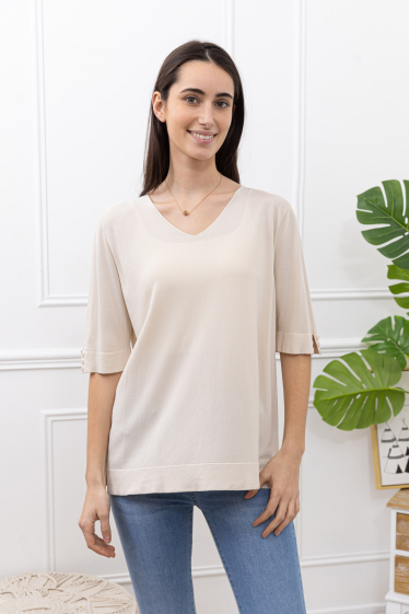 Wholesaler Happy Look - Short sleeve fine knit top