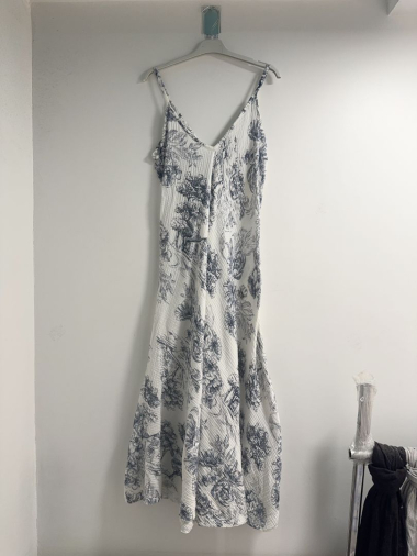 Wholesaler Happy Look - Printed cotton gauze strappy dress