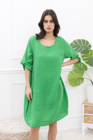 Wholesaler Happy Look - Short linen dress