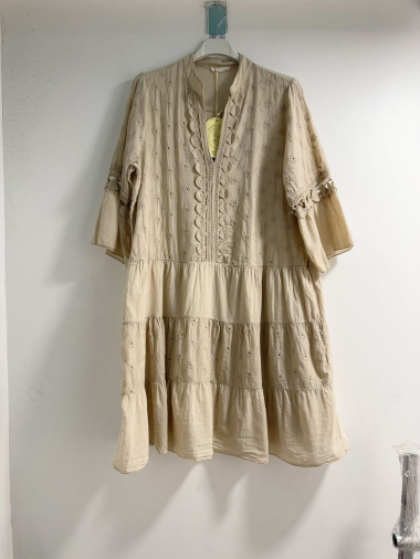 Großhändler Happy Look - Kleid aus bestickter Baumwolle