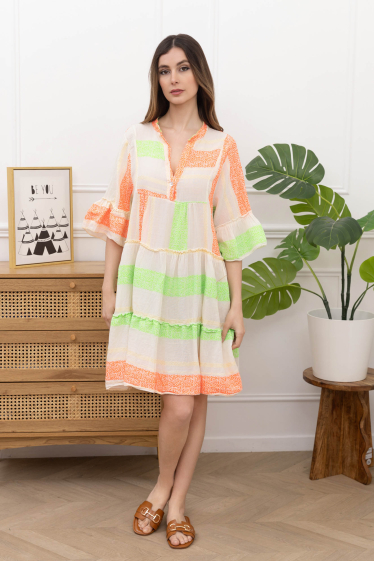 Wholesaler Happy Look - Multicolor cotton dress
