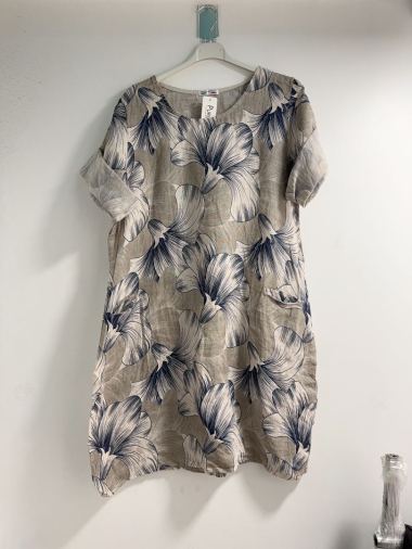 Wholesaler Happy Look - Printed linen dress